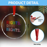 LGBTQ Trans Rights Crystal Glass Ornament Social Justice Equality Human Rights - Wonder Print Shop
