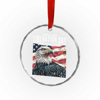 Liberation Day April 2 2025 Crystal Glass Ornament Fair Trade Patriotic American Eagle USA Flag - Wonder Print Shop