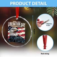 Liberation Day April 2 2025 Crystal Glass Ornament Fair Trade Patriotic American Eagle USA Flag - Wonder Print Shop