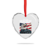 Liberation Day April 2 2025 Heart Crystal Glass Ornament Fair Trade Patriotic American Eagle USA Flag - Wonder Print Shop