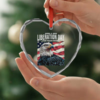 Liberation Day April 2 2025 Heart Crystal Glass Ornament Fair Trade Patriotic American Eagle USA Flag - Wonder Print Shop