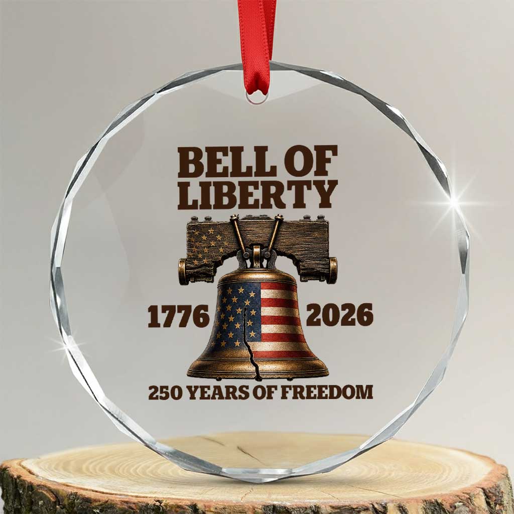 Liberty Bell 250th Anniversary Crystal Glass Ornament American Pride Gift