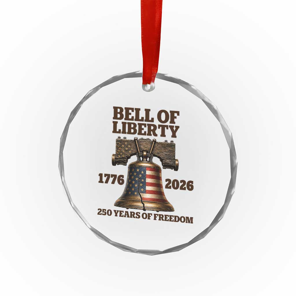 Liberty Bell 250th Anniversary Crystal Glass Ornament American Pride Gift
