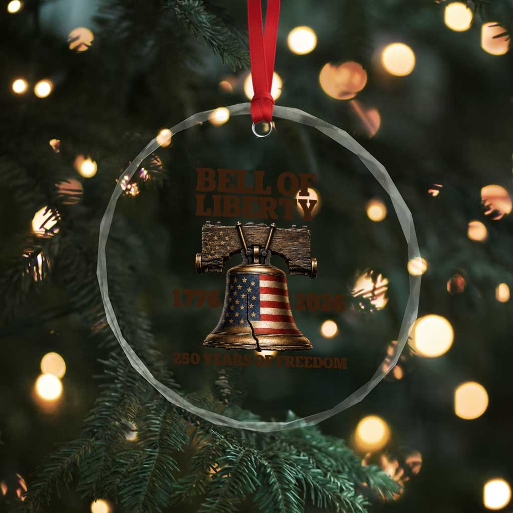 Liberty Bell 250th Anniversary Crystal Glass Ornament American Pride Gift