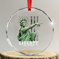 Liberty Has Spoken Crystal Glass Ornament Funny Basketball Statue of Liberty Pointing Meme