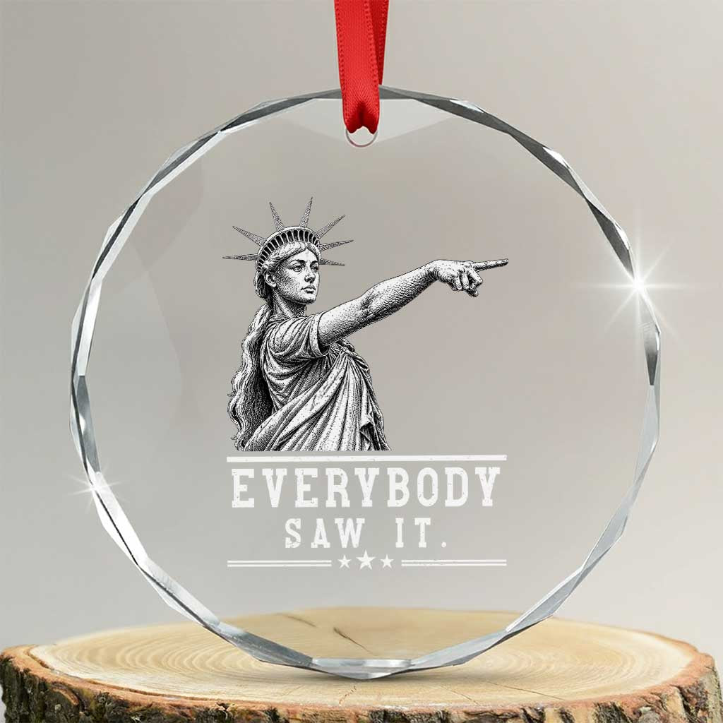 Liberty Has Spoken Everybody Saw It Crystal Glass Ornament Funny Pointing Statue Basketball Parody