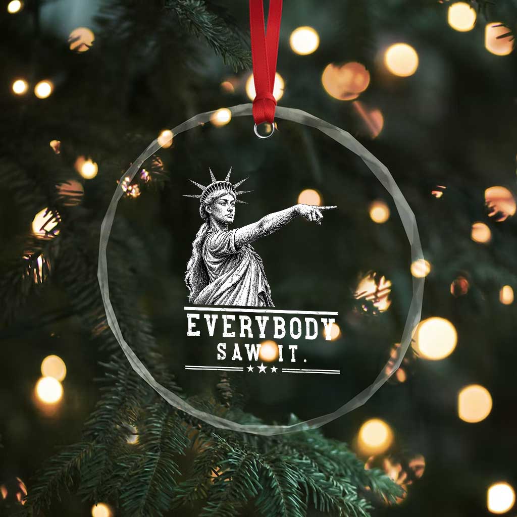 Liberty Has Spoken Everybody Saw It Crystal Glass Ornament Funny Pointing Statue Basketball Parody