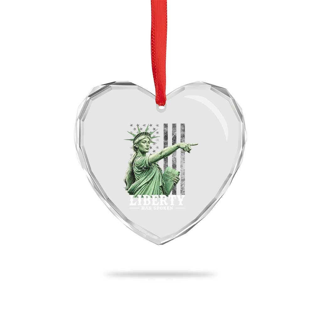 Liberty Has Spoken Heart Crystal Glass Ornament Funny Basketball Statue of Liberty Pointing Meme