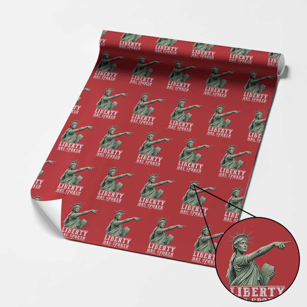 Liberty Has Spoken Pointing Statue Parody Wrapping Paper Roll Funny Sarcastic Basketball Sports Viral Meme Americana