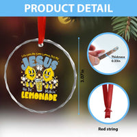 Life Gave Me Some Lemons But My Jesus He Be Makin Lemonade Crystal Glass Ornament Retro Lemon