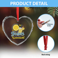Life Gave Me Some Lemons But My Jesus He Be Makin Lemonade Heart Crystal Glass Ornament