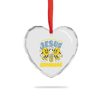 Life Gave Me Some Lemons But My Jesus He Be Makin Lemonade Heart Crystal Glass Ornament Retro Lemon
