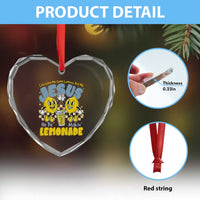 Life Gave Me Some Lemons But My Jesus He Be Makin Lemonade Heart Crystal Glass Ornament Retro Lemon