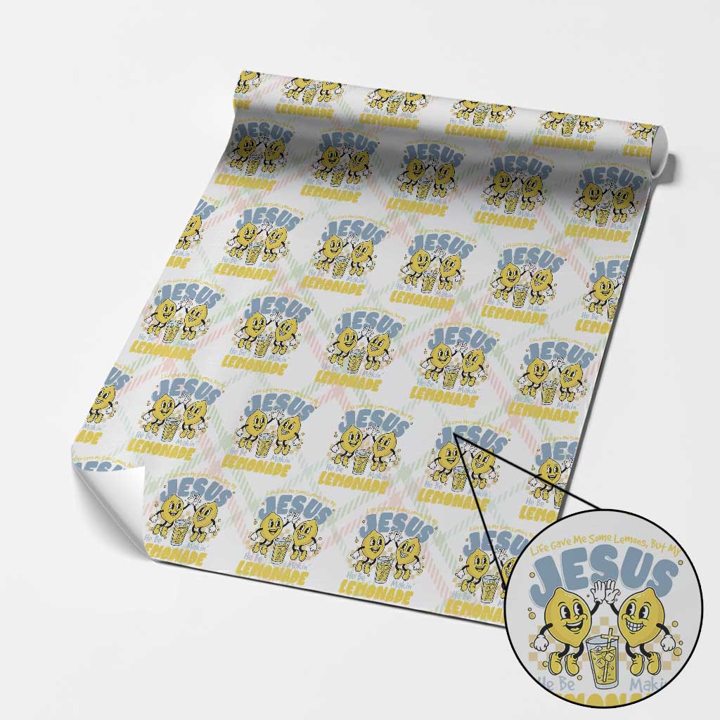Life Gave Me Some Lemons But My Jesus He Be Makin Lemonade Wrapping Paper Roll Retro Lemon