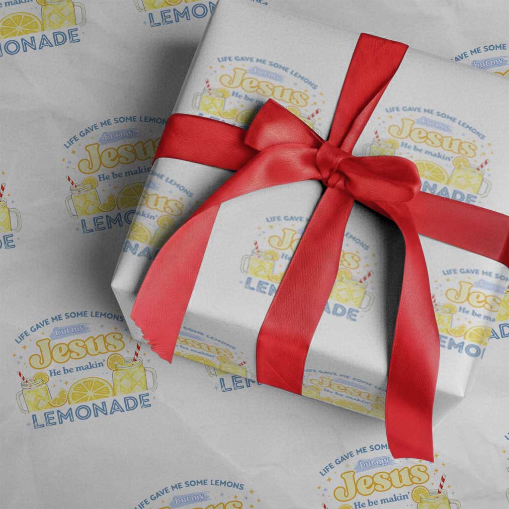 Life Gave Me Some Lemons Wrapping Paper Roll Funny Lemonade Jesus Christian