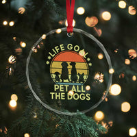 Life Goal Pet All The Dogs Crystal Glass Ornament Retro Funny Dog Lover Gift - Wonder Print Shop
