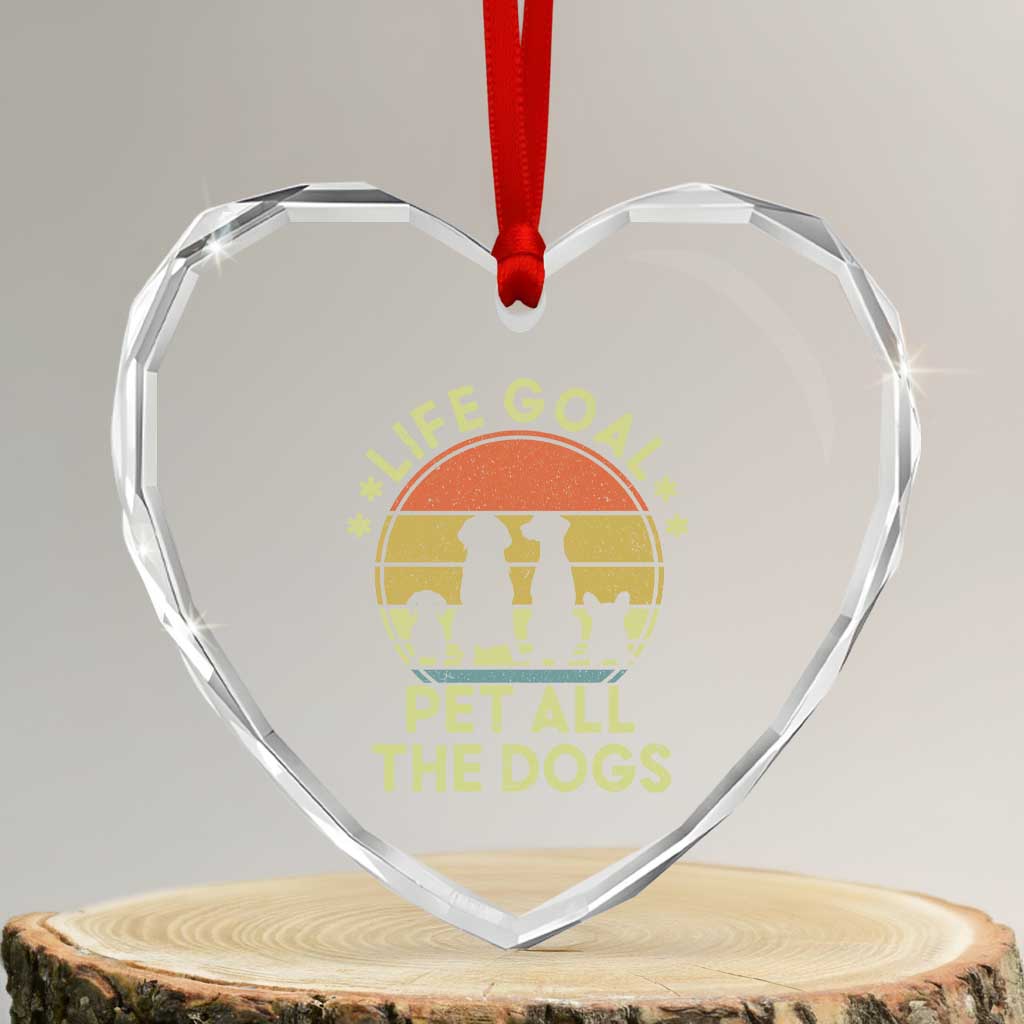 Life Goal Pet All The Dogs Heart Crystal Glass Ornament Retro Funny Dog Lover Gift - Wonder Print Shop