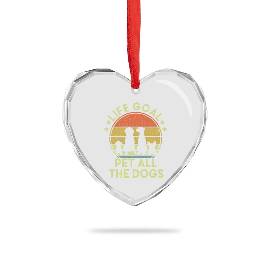 Life Goal Pet All The Dogs Heart Crystal Glass Ornament Retro Funny Dog Lover Gift - Wonder Print Shop