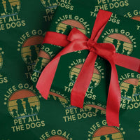 Life Goal Pet All The Dogs Wrapping Paper Roll Retro Funny Dog Lover Gift - Wonder Print Shop