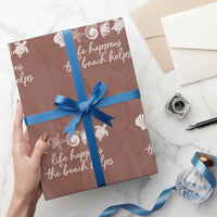 Life Happens The Beach Helps Wrapping Paper Roll Coastal Ocean Therapy Cute Summer Vibes - Wonder Print Shop