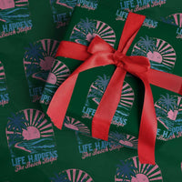Life Happens The Beach Helps Wrapping Paper Roll Retro Coastal Ocean Therapy Cute Summer Vibes - Wonder Print Shop