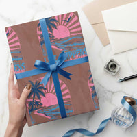Life Happens The Beach Helps Wrapping Paper Roll Retro Coastal Ocean Therapy Cute Summer Vibes - Wonder Print Shop