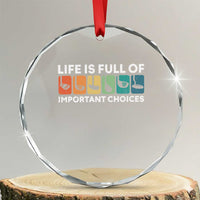 Life is Full of Important Choices Crystal Glass Ornament Funny Retro Golfing Clubs Golf Lover Gift - Wonder Print Shop