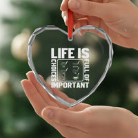 Life Is Full Of Important Choices Heart Crystal Glass Ornament Golf Lover Gift - Wonder Print Shop