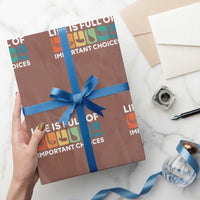 Life is Full of Important Choices Wrapping Paper Roll Funny Retro Golfing Clubs Golf Lover Gift - Wonder Print Shop