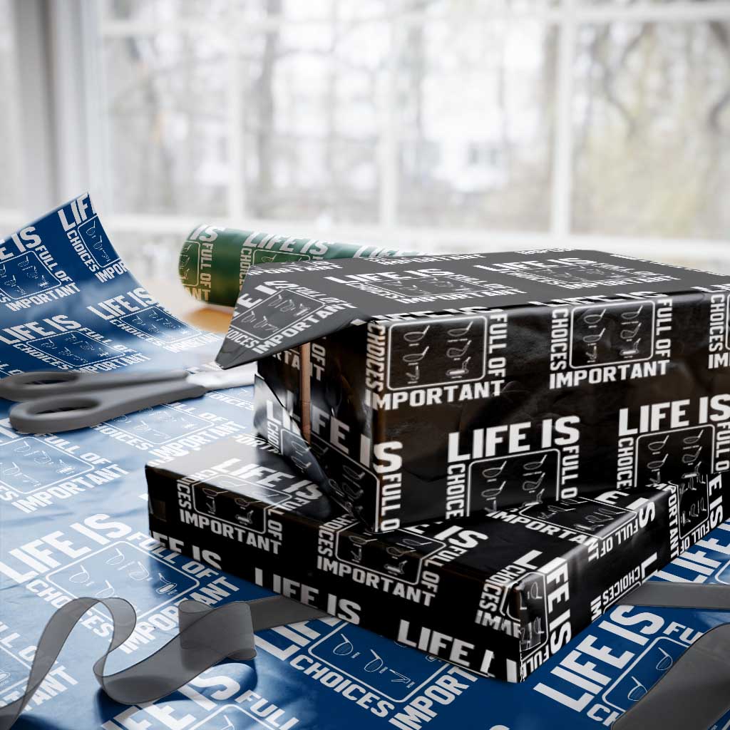 Life Is Full Of Important Choices Wrapping Paper Roll Golf Lover Gift - Wonder Print Shop
