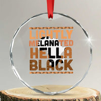 Lightly Melanated Hella Black Crystal Glass Ornament Melanin African Pride Map Black History