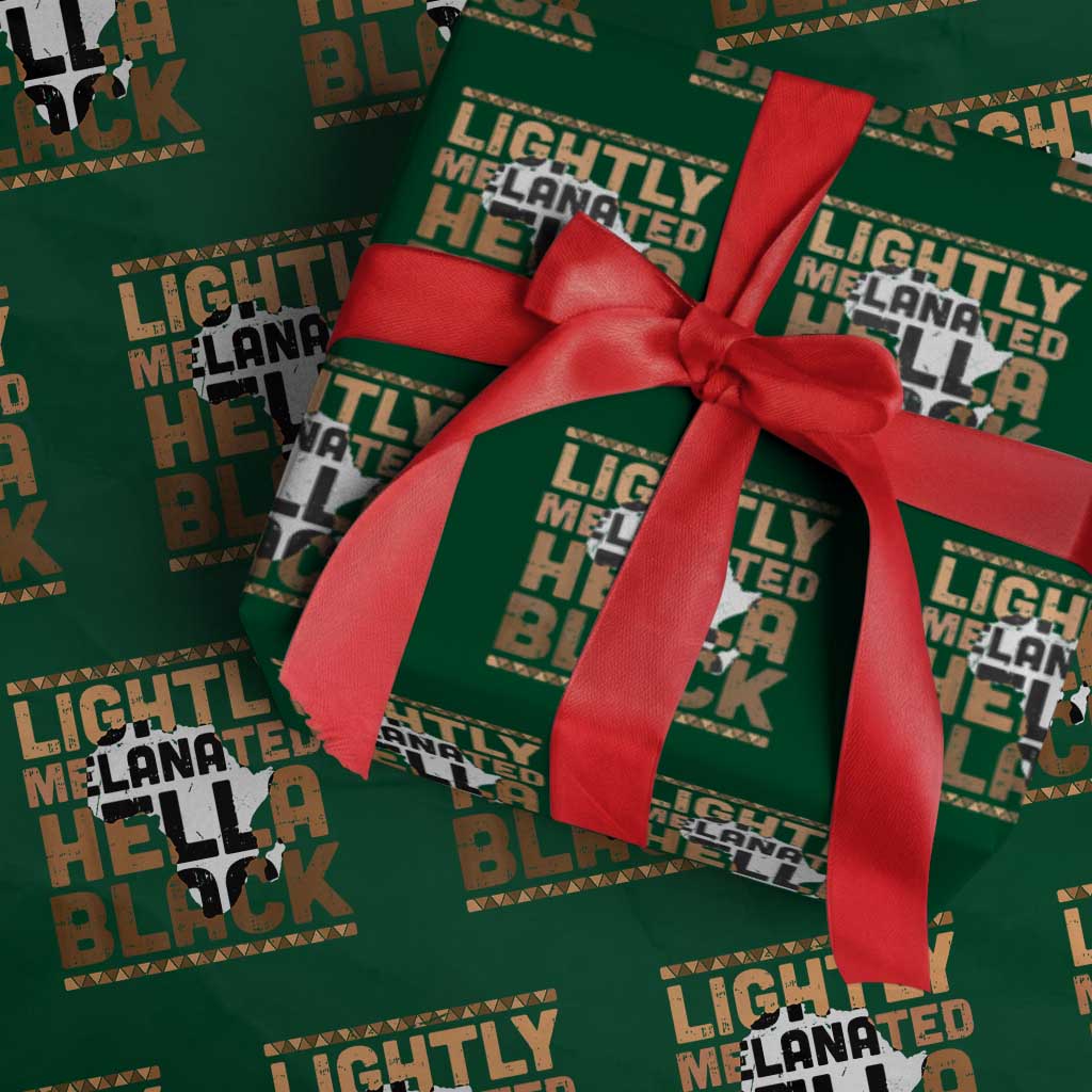Lightly Melanated Hella Black Wrapping Paper Roll Melanin African Pride Map Black History