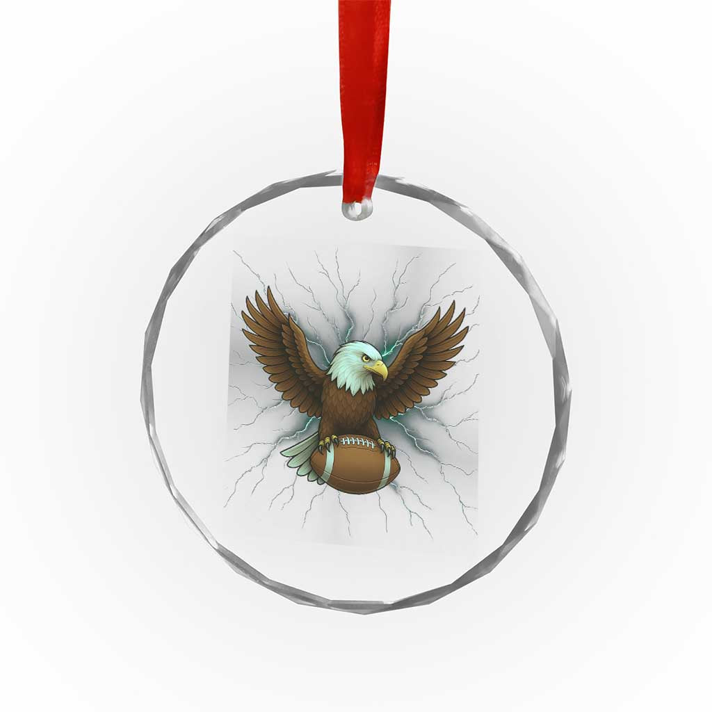 Lightning Eagle Holding Crystal Glass Ornament Football Player Gift - Wonder Print Shop