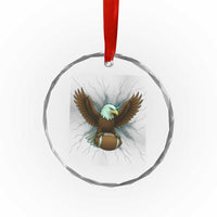 Lightning Eagle Holding Crystal Glass Ornament Football Player Gift - Wonder Print Shop