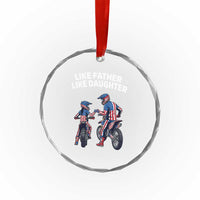 Like Father Daughter Dirt Bike Crystal Glass Ornament Cute Matching Motocross Gift Father's Day
