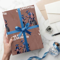 Like Father Daughter Dirt Bike Wrapping Paper Roll Cute Matching Motocross Gift Father's Day