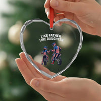 Like Father Daughter Dirt Bike Heart Crystal Glass Ornament Cute Matching Motocross Gift Father's Day