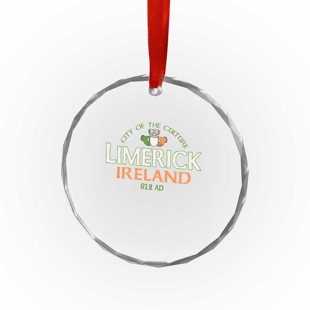Limerick Ireland Crystal Glass Ornament City Of The Culture Est 812 AD