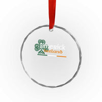 Limerick Ireland Crystal Glass Ornament Irish City Souvenir St Patricks Day Celtic Shamrock