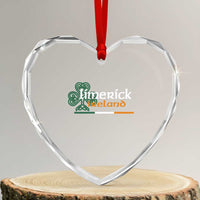 Limerick Ireland Heart Crystal Glass Ornament Irish City Souvenir St Patricks Day Celtic Shamrock