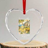 Limoncello Amalfi Coast Heart Crystal Glass Ornament Lemon Lover Italian Summer Fruit