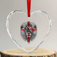 Lion of Judah Cross Trinidadian Flag Heart Crystal Glass Ornament Christian Faith Trini Trinidad And Tobago Pride