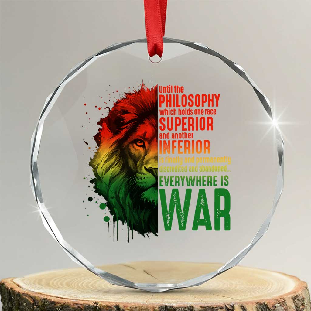 Lion of Judah Crystal Glass Ornament Rasta Haile Selassie War Speech Jah Bless - Wonder Print Shop