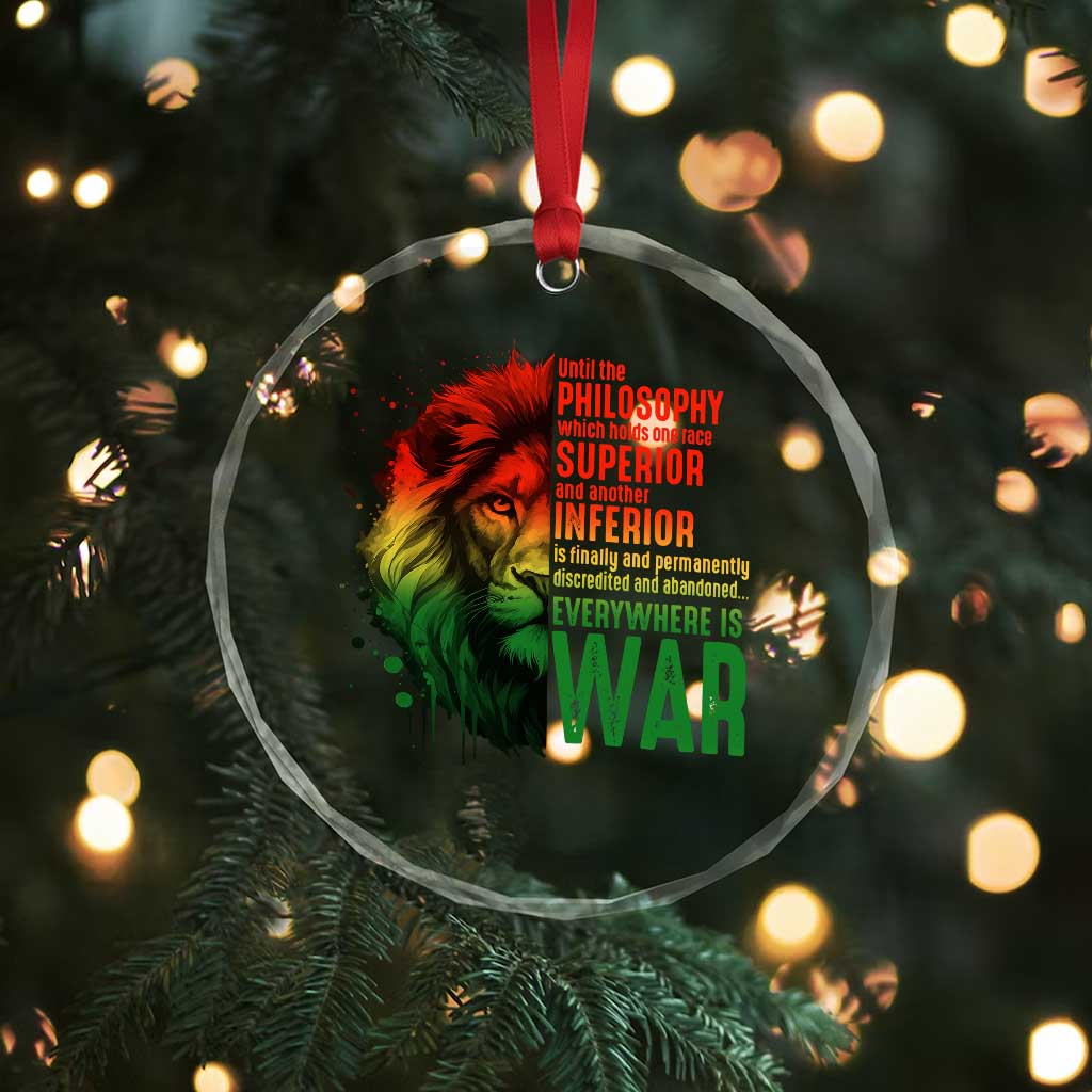 Lion of Judah Crystal Glass Ornament Rasta Haile Selassie War Speech Jah Bless - Wonder Print Shop