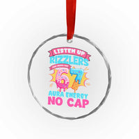 Listen Up Rizzlers This Sigma Has 67 Aura Energy Six Seven Crystal Glass Ornament Baseball Drip Number 67 - Wonder Print Shop