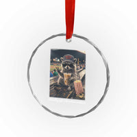 Literally Just A Bleacher Creature Funny Raccoon Baseball Graphic Crystal Glass Ornament Cool Game Day Fan Gift