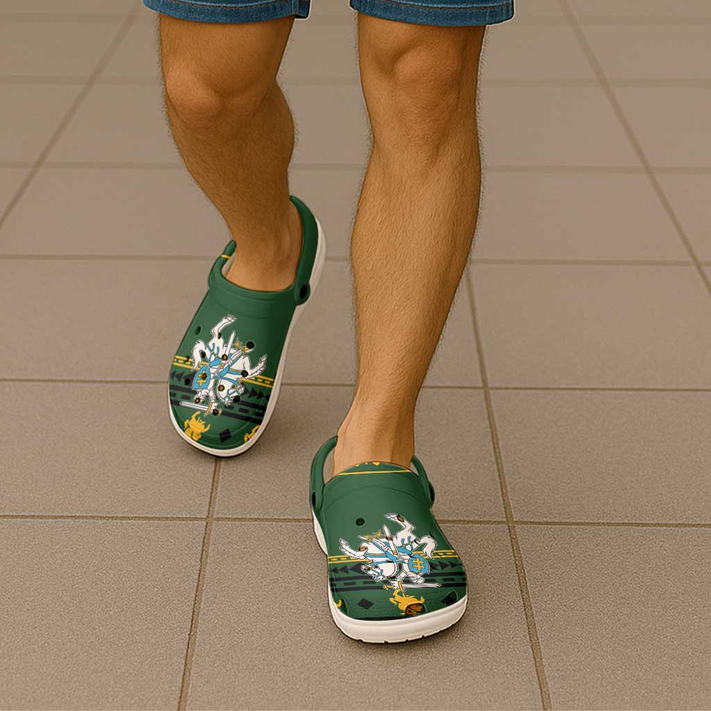 Lithuania Christmas Clogs Shoes Coat Of Arms Linksmu Kaledu - Wonder Print Shop