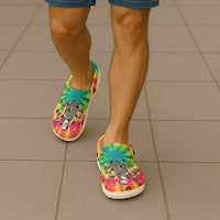 Lithuania Christmas Clogs Shoes Skeleton Cross Tie-Dye Vintage - Wonder Print Shop