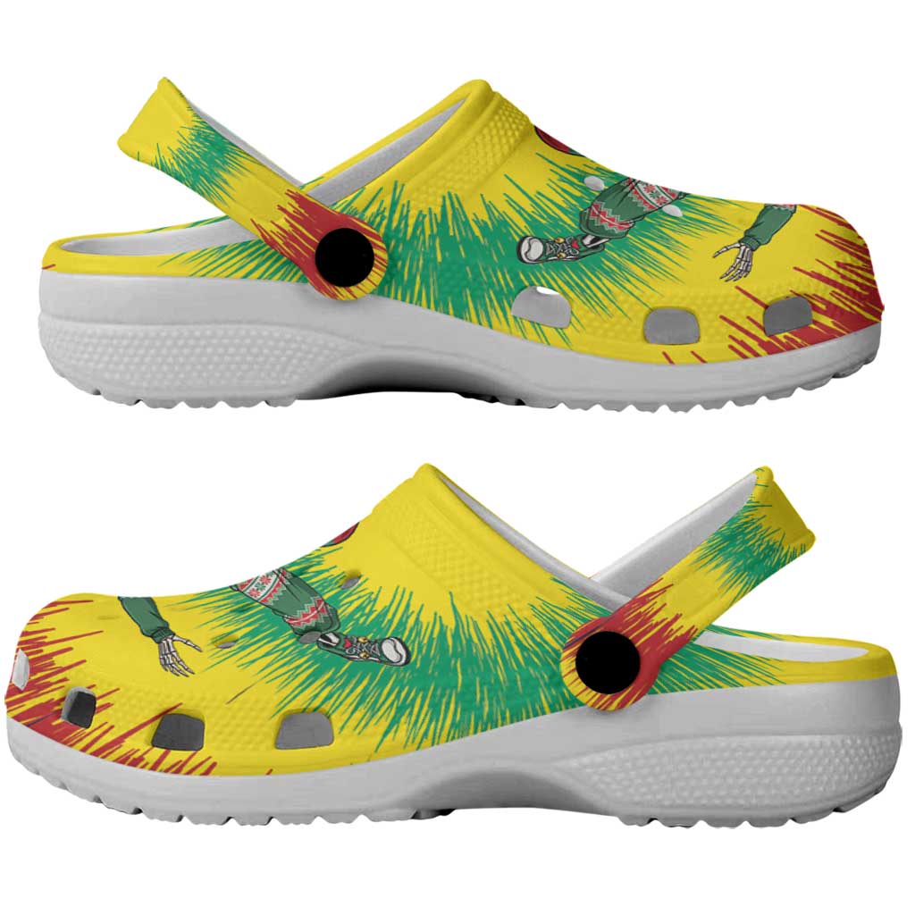 Lithuania Christmas Tie Dye Clogs Shoes Skeleton Basketball Slam Dunk Santa Hat - Wonder Print Shop