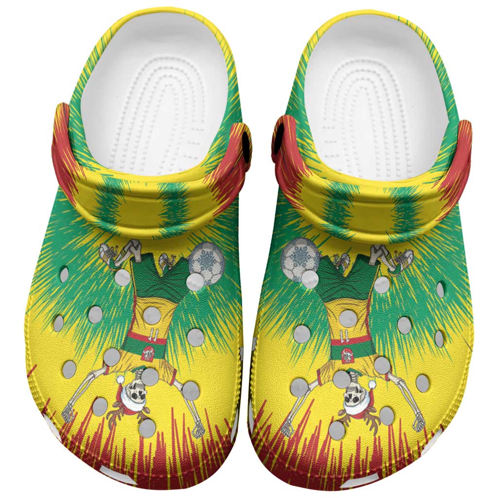 Lithuania Christmas Tie Dye Clogs Shoes Skeleton Soccer Goal Celebration Santa Hat - Wonder Print Shop